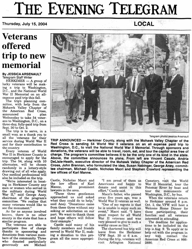 Veterans offered trip to new memorial